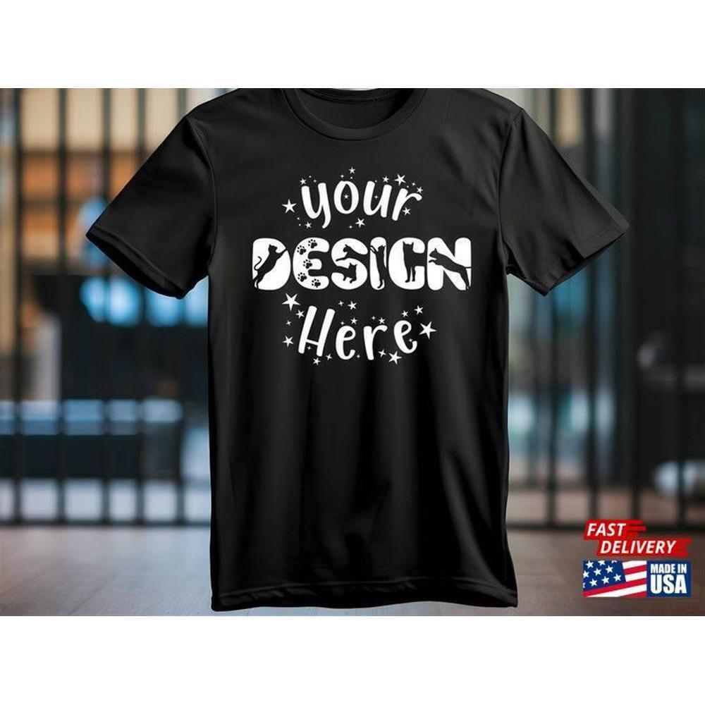 Bella Canvas 3001 Black T-Shirt Mockup No Model Graphic